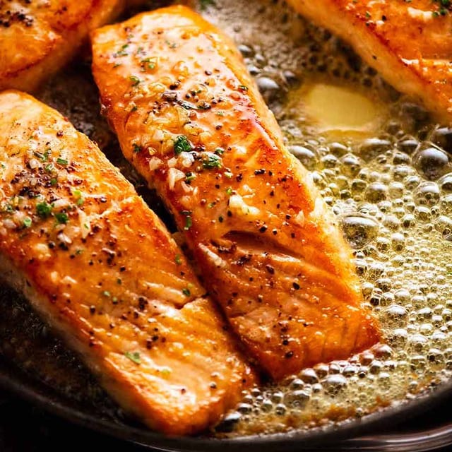 Salmon with Garlic Butter.