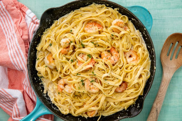 Shrimp Fettuccine Alfredo.