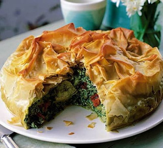 118. Artichoke, Tomato & Spinach Pie.
