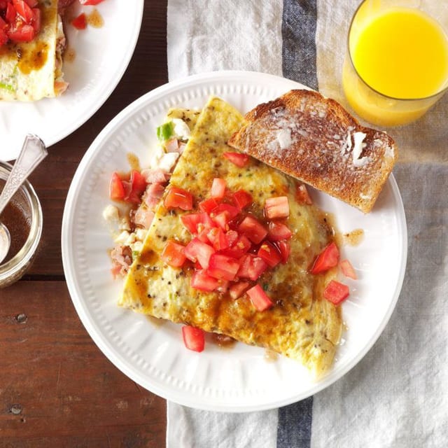 Ham & Feta Omelette.