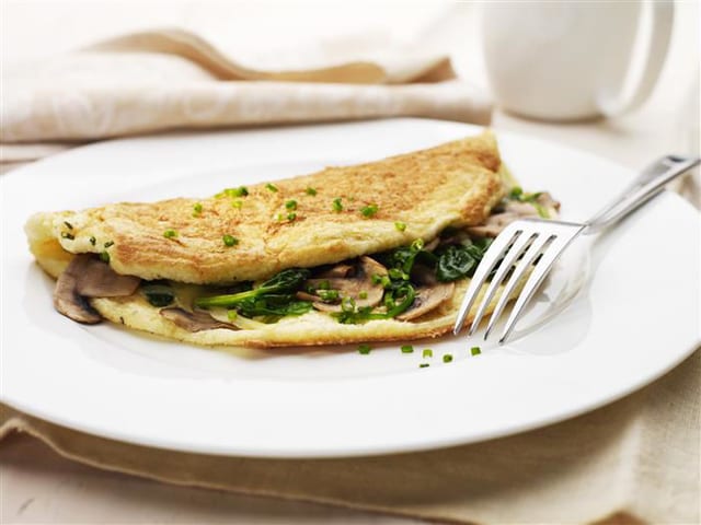 Mushroom & Spinach Omelette.