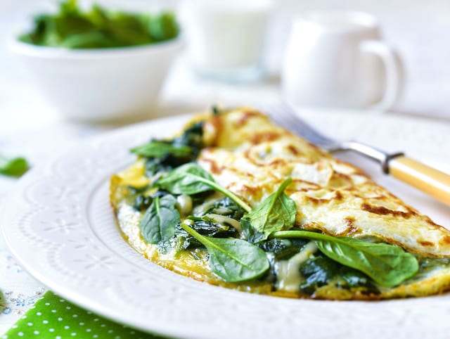 Spinach & Garlic Omelette.