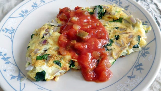 Salsa & Cheese Omelette.