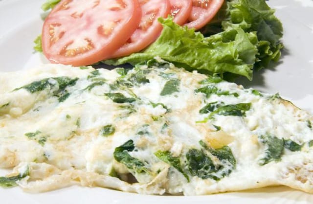 Egg Whites, Spinach & Feta Omelette.