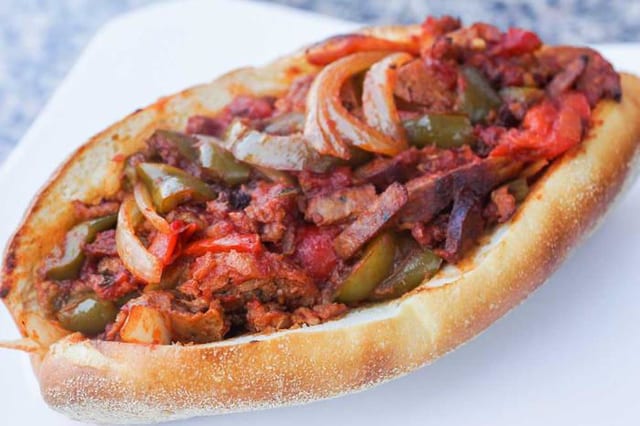 37. Sausage & Peppers Parmigiana.